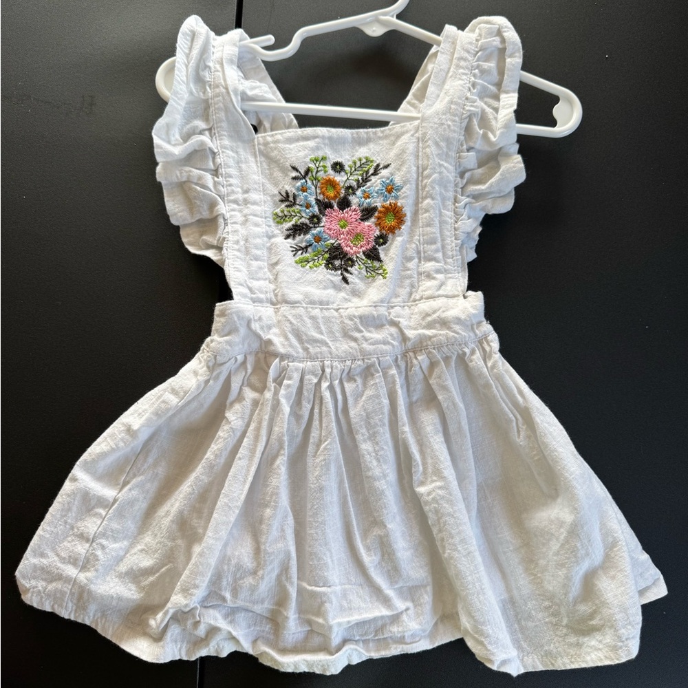White Dress with Floral Embroidery